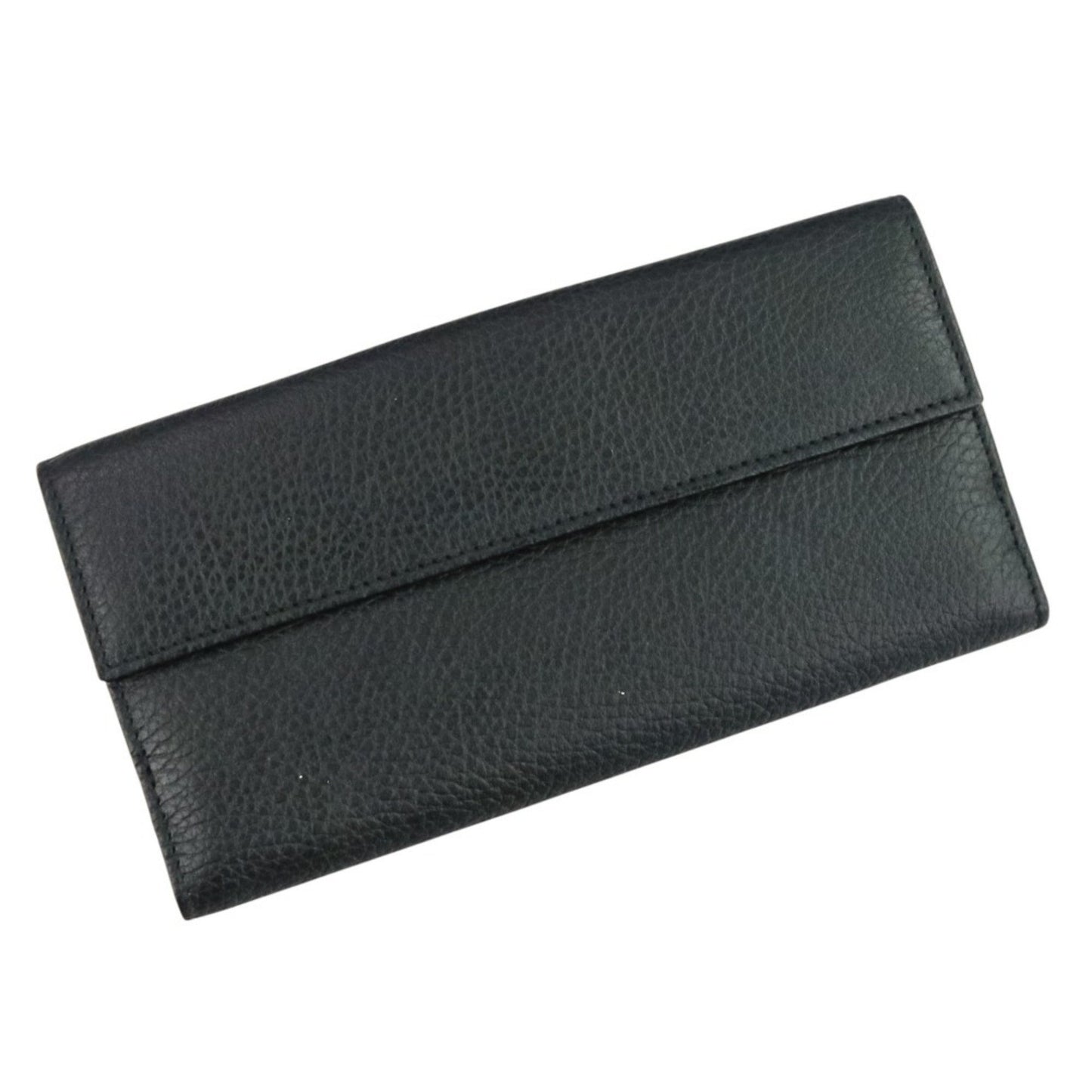 Gucci W-Hook Leather Long Wallet 231837 Black