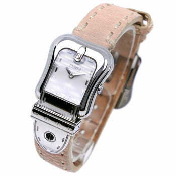 Fendi Befendi Watch 3800L Stainless Steel X Leather Pink Quartz Analog Display