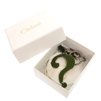Chlo Chloe Key Ring Question Charm Keychain Metal/Metal Green 1875