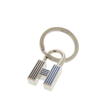 Like New Hermes Quiz Rainbow Kanade 077309Fp Metal Silver Blue Keychain 1085Hermes