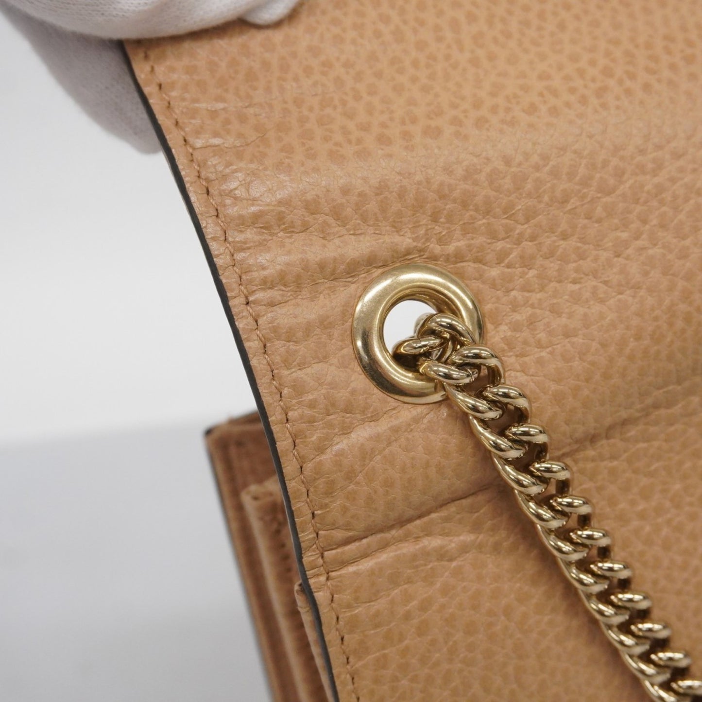 Gucci Interlocking G Shoulder Bag 510304 Leather Beige Champagne