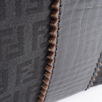 Fendi Zucca Canvas Handbag 8Bn161 Leather Black