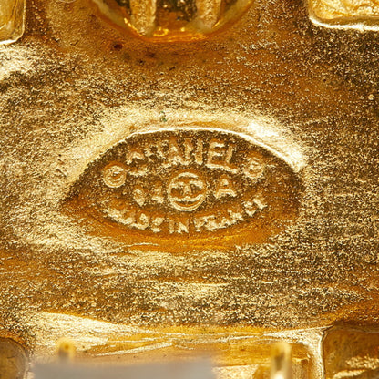 Chanel Coco Mark Cross Earrings Gold Plated