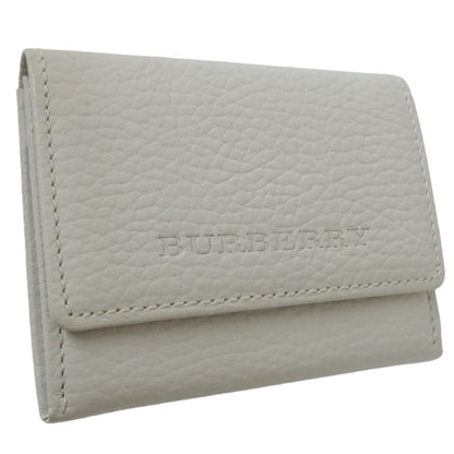 Burberry Business Card Holder Case Leather White 083535