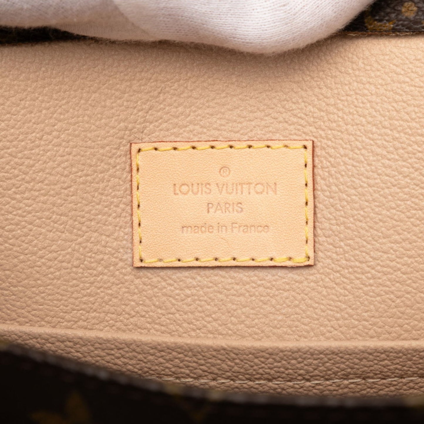 Louis Vuitton Monogram Sac Plat Handbag Tote Bag M51140 Brown Leather