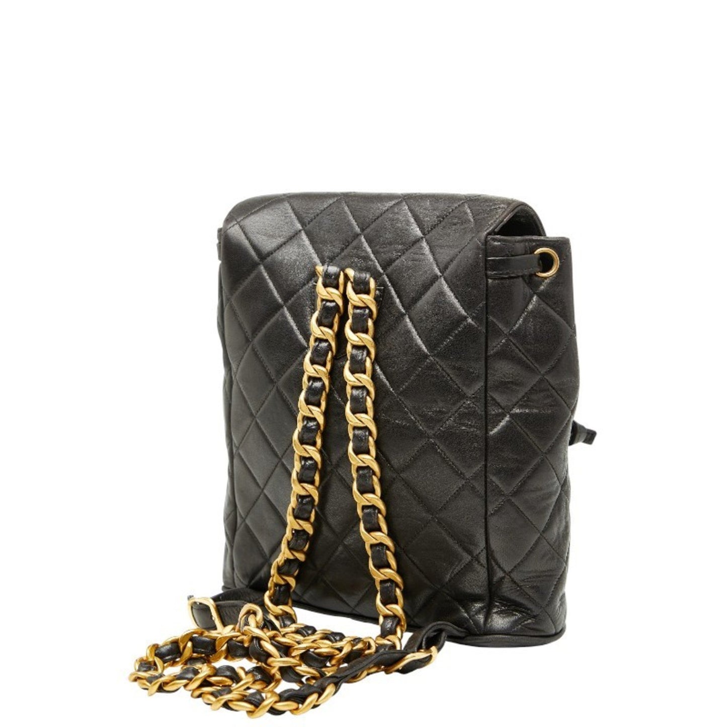 Chanel Matelasse Coco Mark Chain Backpack In Black Lambskin