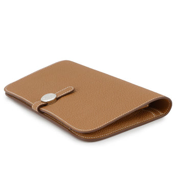 Hermes Herms Dogon Gm Duo Gold Togo Double Stamp Wallet