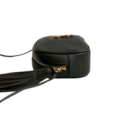 Yves Saint Laurent Saint Laurent Paris Ysl Logo Tassel Leather Mini Shoulder Bag/Pochette In Brown