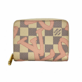 Louis Vuitton Damier Azur Tahiti Zippy Coin Purse N60098 White/Pink
