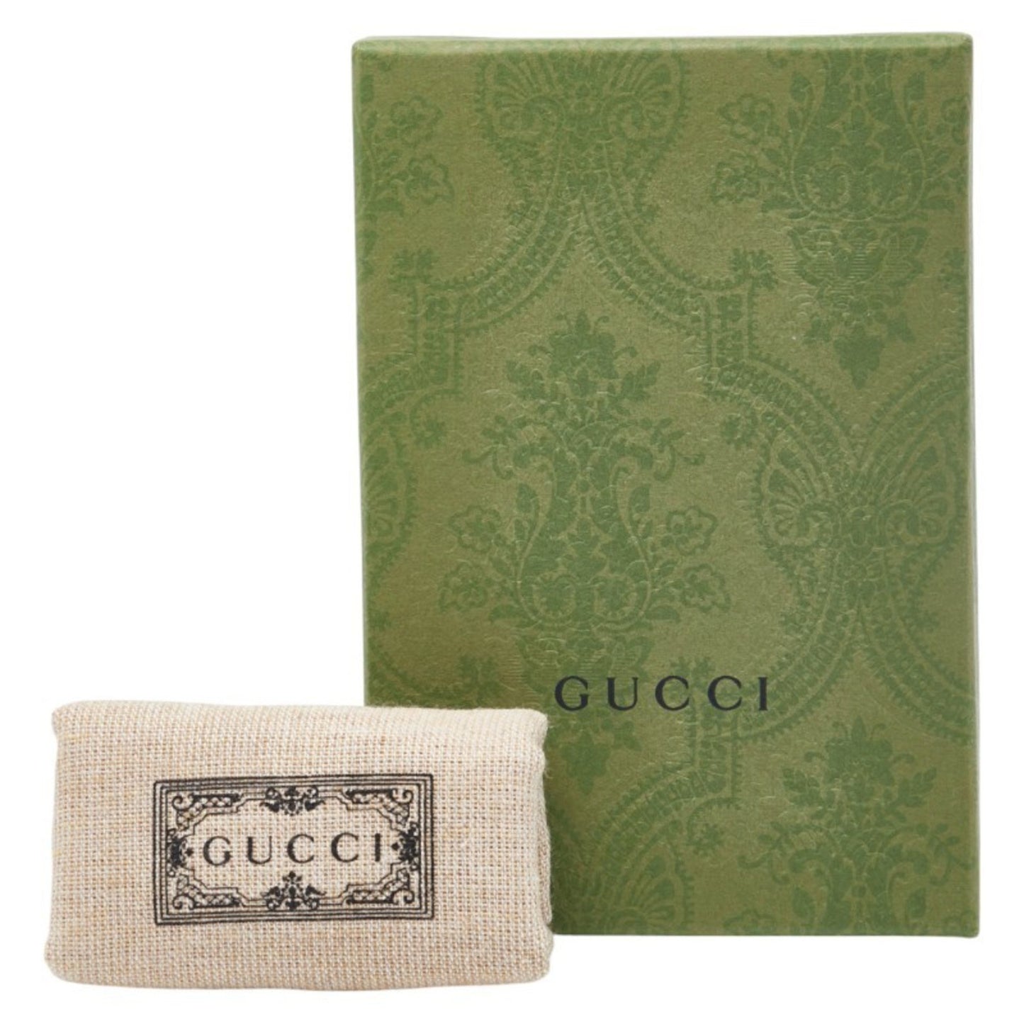 Gucci Gg Supreme Marmont 6-Ring Key Case 456118 Beige Black Leather