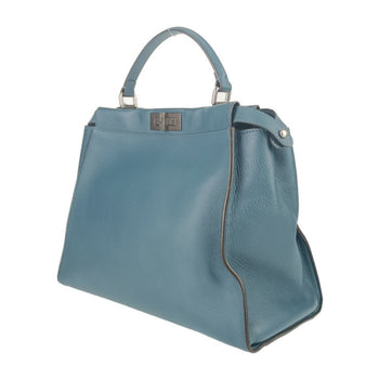 Fendi Tote Bag Peekaboo Large 8Bn210 Blue Leather