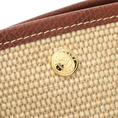 Longchamp Le Pliage Xs Basket Bag Handbag Canvas Leather Straw Effect
