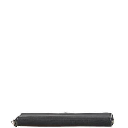 Prada Triangle Plate Long Wallet Black Nylon Leather