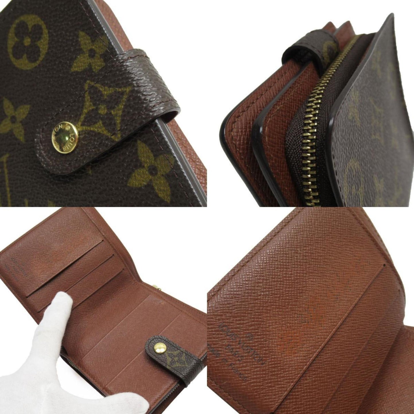Louis Vuitton Louis Vuitton Bi-Fold Wallet Monogram Compact Zip Canvas Brown