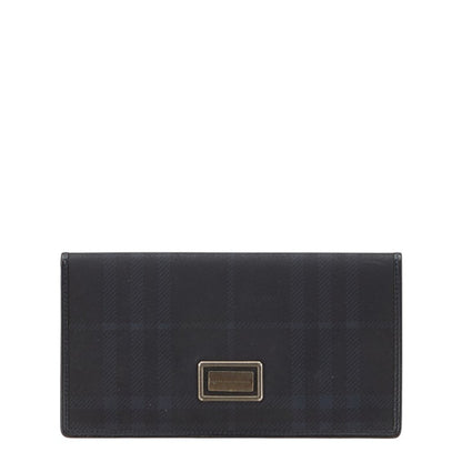 Burberry Check Long Wallet In Black