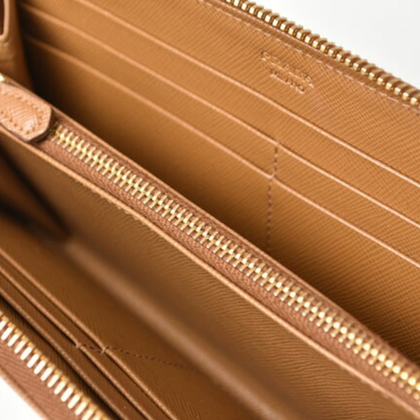 Prada Wallet Prada Long 1M0506 Saffiano Metal Embossed Leather Caramel Caramel