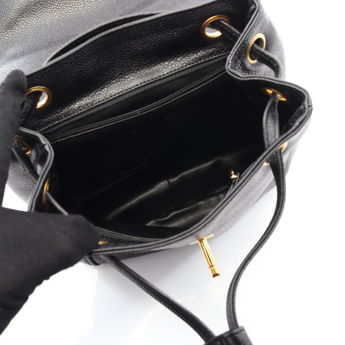 Chanel Coco Mark Backpack Bag In Grained Calf Leather