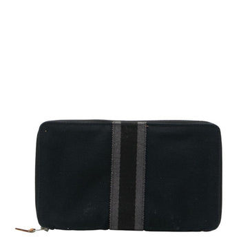 Hermes Herms Gm Fouletour Round Zip Long Wallet In Black