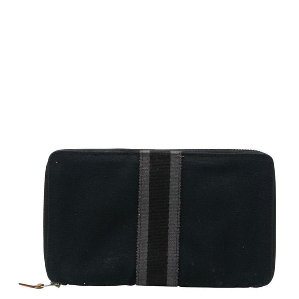 Hermes Herms Gm Fouletour Round Zip Long Wallet In Black