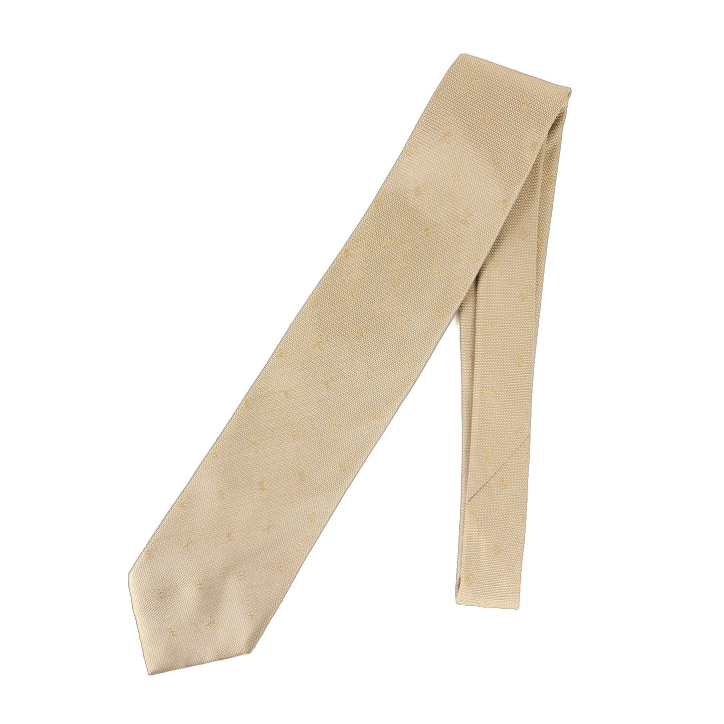 Louis Vuitton Monogram Silk Cravate Gold Tie For Men