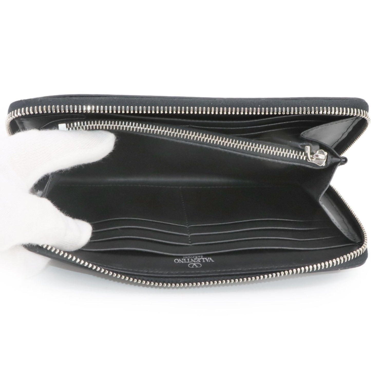 Valentino Garavani Vltn Round Long Wallet In Leather