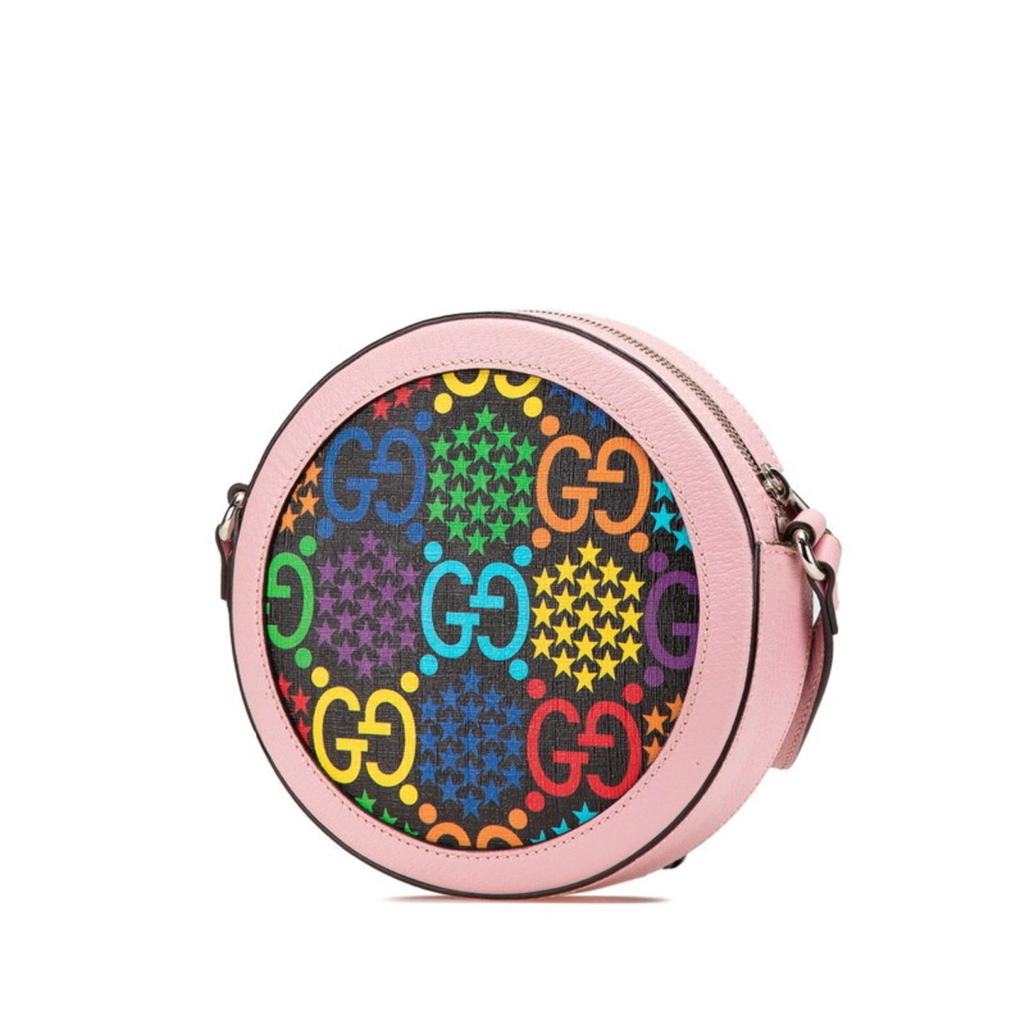 Gucci Gg Psychedelic Shoulder Bag 603938 Pink Multicolor Pvc Leather