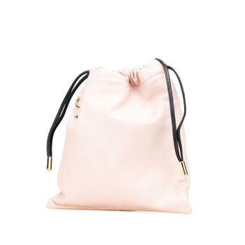 Fendi Logo Shoulder Bag 8Bt337 Pink Leather