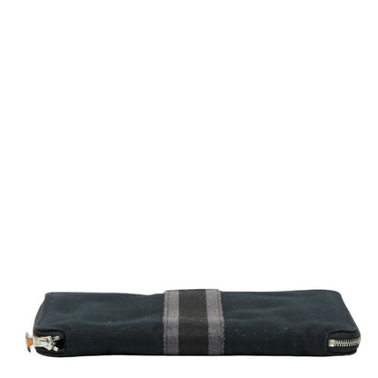 Hermes Herms Gm Fouletour Round Zip Long Wallet In Black
