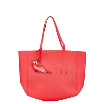 Kate Spade Hello Punching Handbag Tote Bag Red Rubber