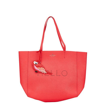 Kate Spade Hello Punching Handbag Tote Bag Red Rubber