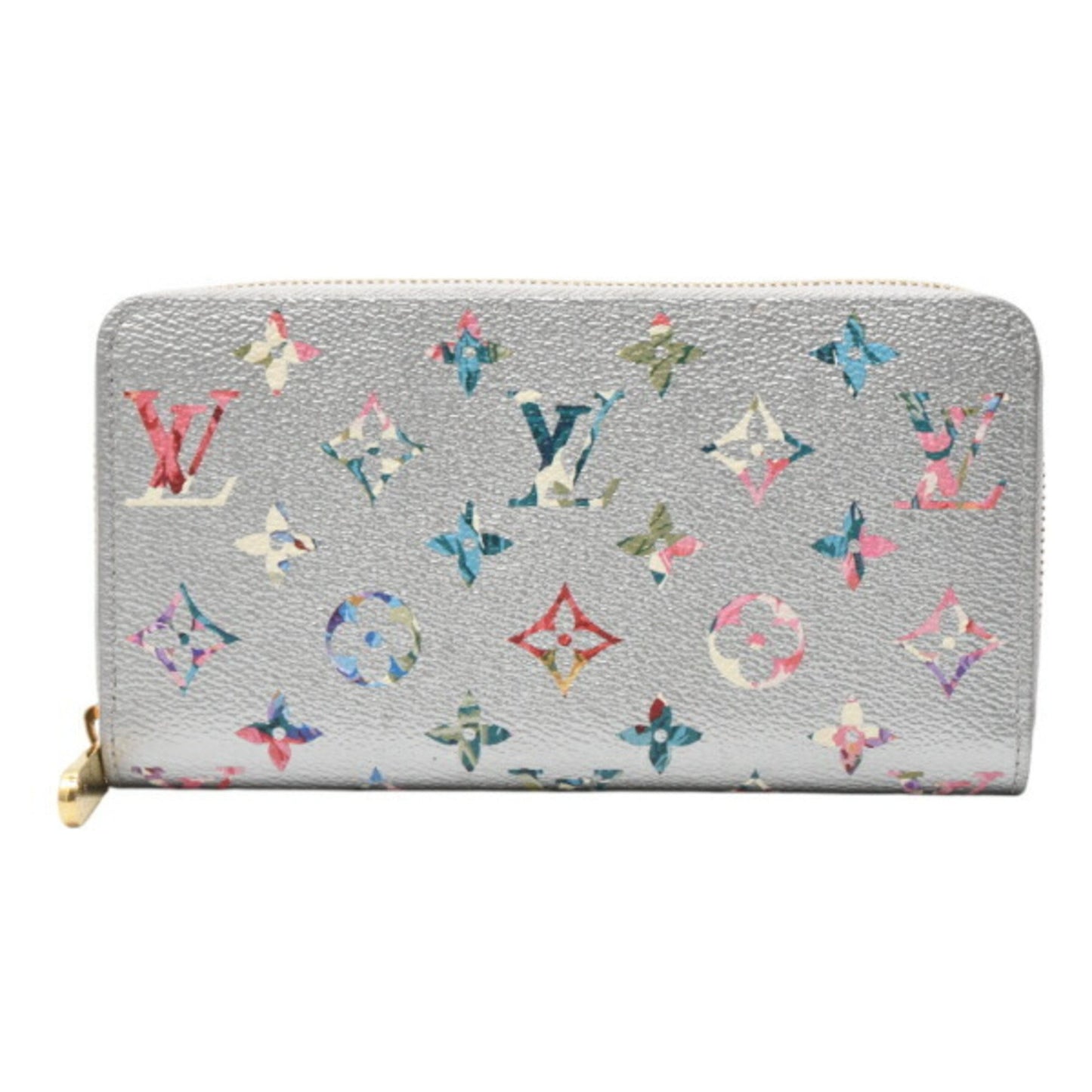 Louis Vuitton Zippy Wallet Monogram Floral Lv Garden Long Silver M81765