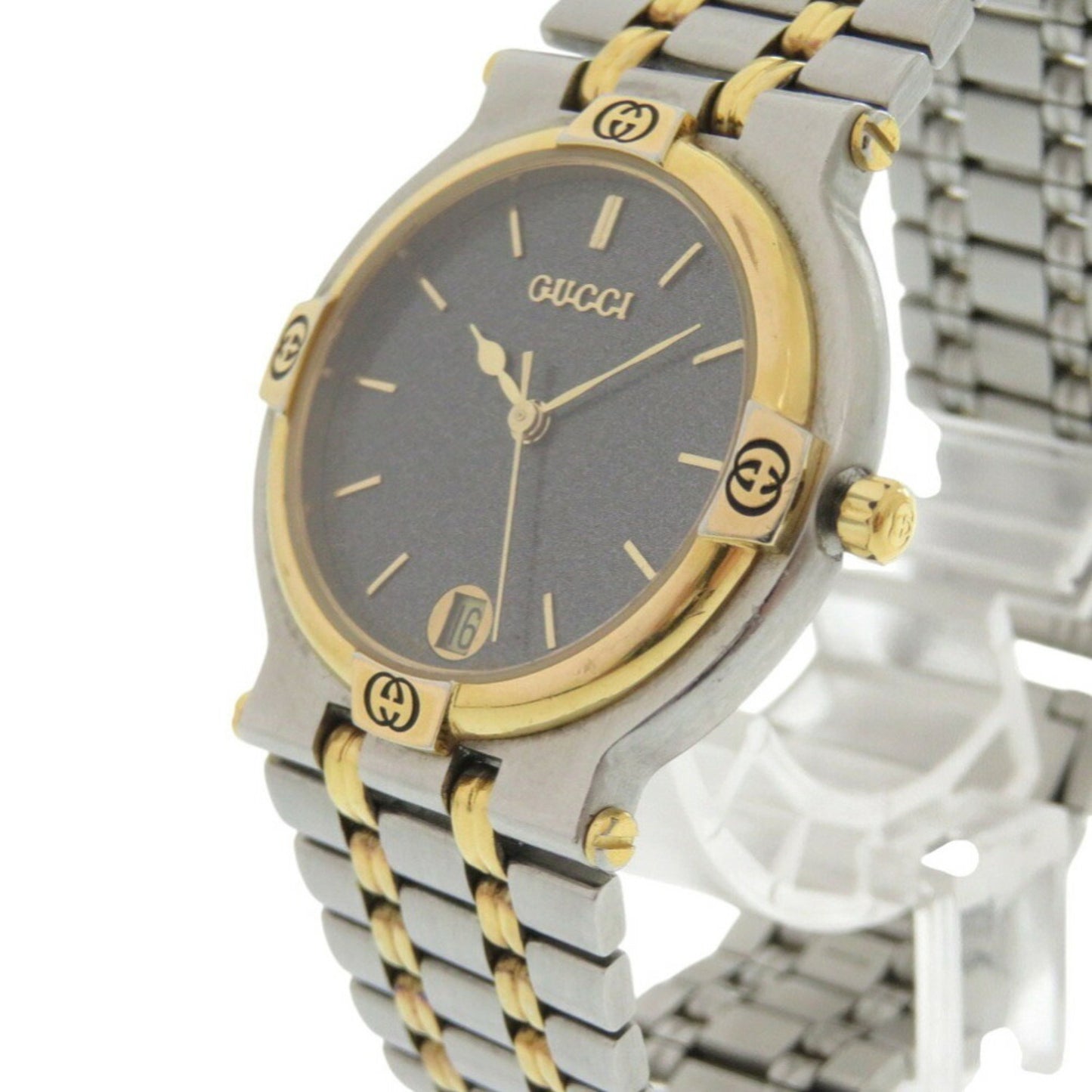 Gucci 9000M Stainless Steel Grey Gold Silver Quartz Watch 1489Gucci