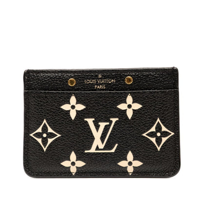 Louis Vuitton Two-Tone Monogram Empreinte Porte Carte Sample Business Card Case M81022 Black Beige