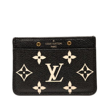 Louis Vuitton Two-Tone Monogram Empreinte Porte Carte Sample Business Card Case M81022 Black Beige
