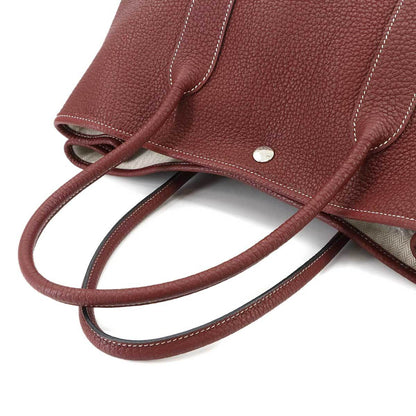 Hermes Herms Garden Party 36 Pm Tote Bag In Negonda Rouge H With Silver Hardware