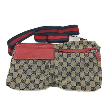 Gucci 28566 Gg/Logo Bag Waist Pouch Red Silverhardware