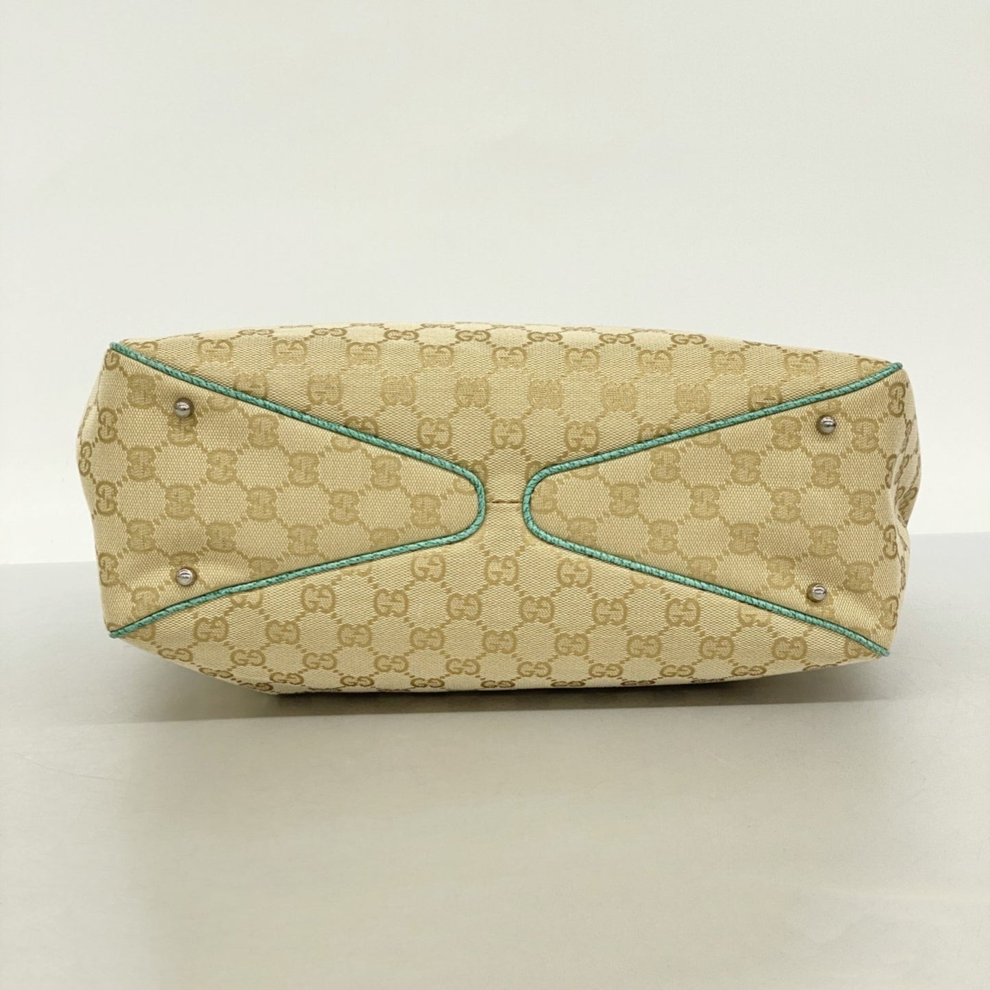 Gucci Tote Bag Gg Canvas 113017 Beige Green