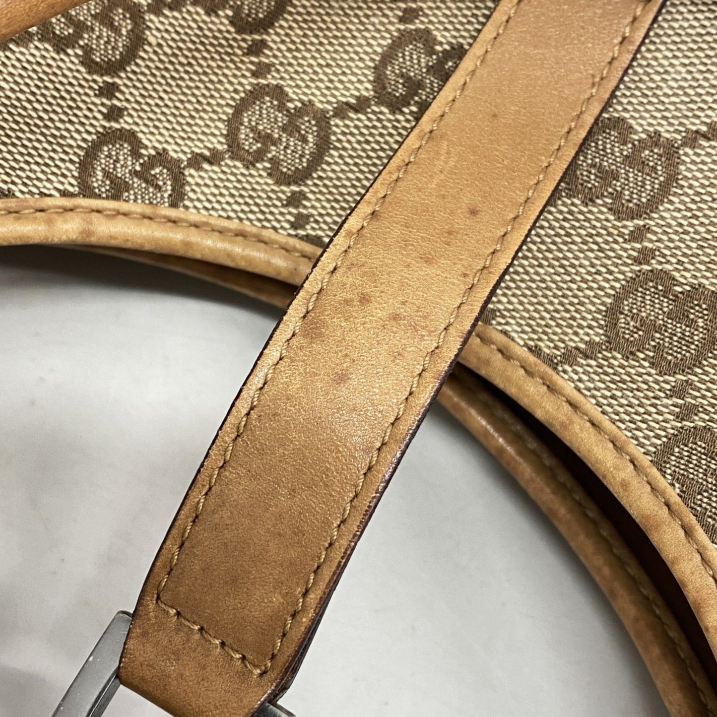 Gucci Gg Canvas Jackie Handbag 01719 Brown