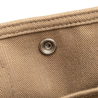 Hermes Herms Valparaiso Pm Handbag In Etoupe Greige Toile Chevron Swift