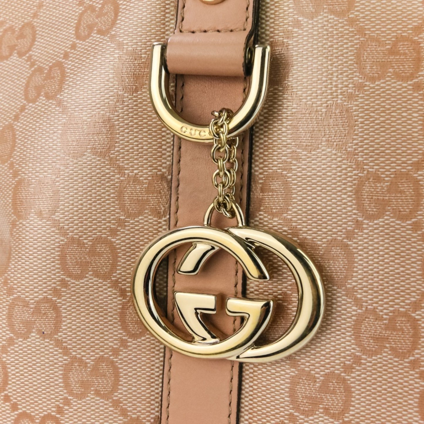Gucci Abbey Line Gg Pattern Tote Bag With Interlocking Charm