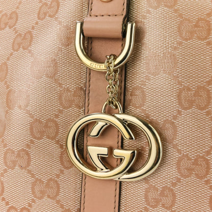 Gucci Abbey Line Gg Pattern Tote Bag With Interlocking Charm
