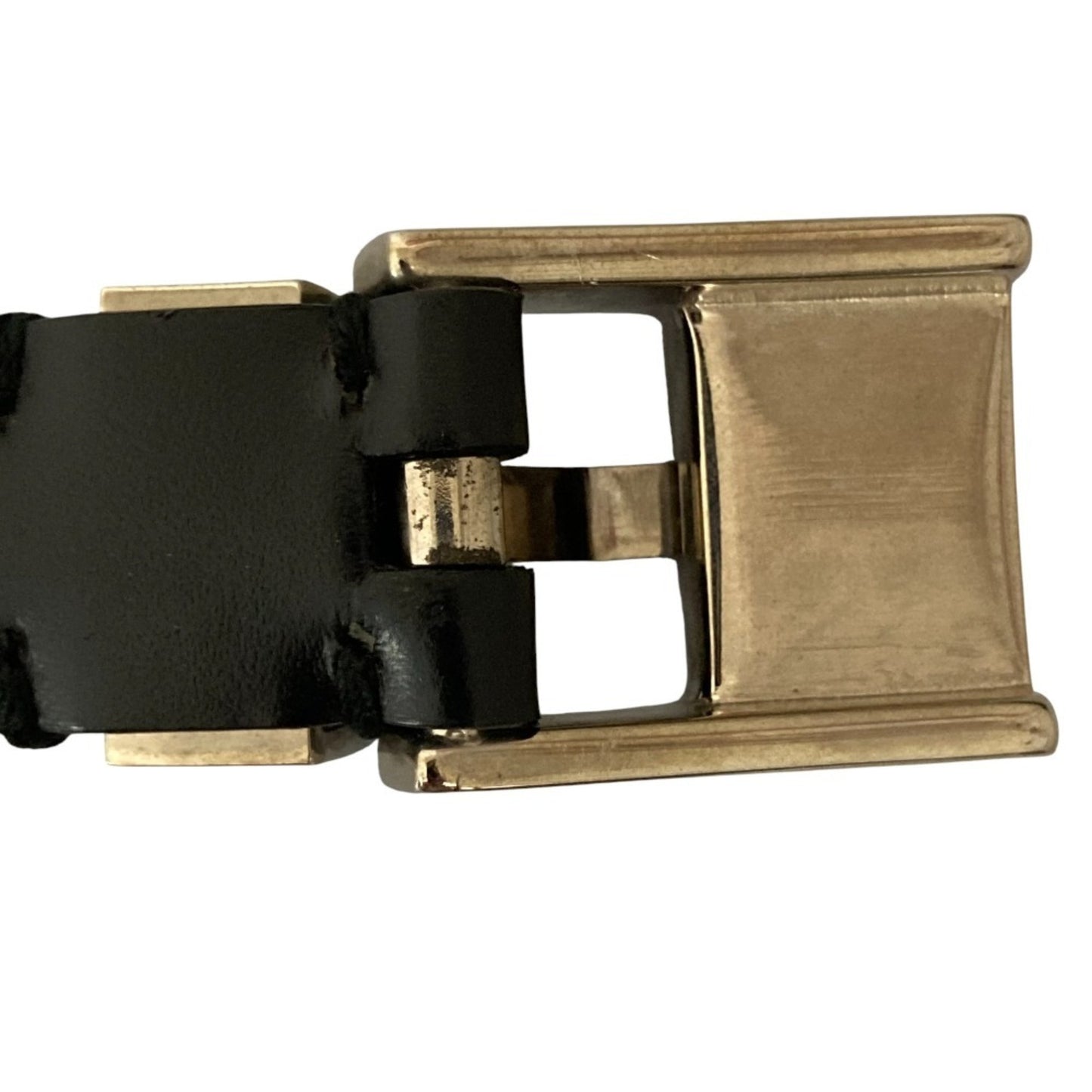 Gucci Silver Buckle Leather Belt