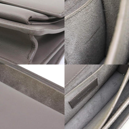 Saint Laurent Shoulder Bag Leather Metal Grey Silver