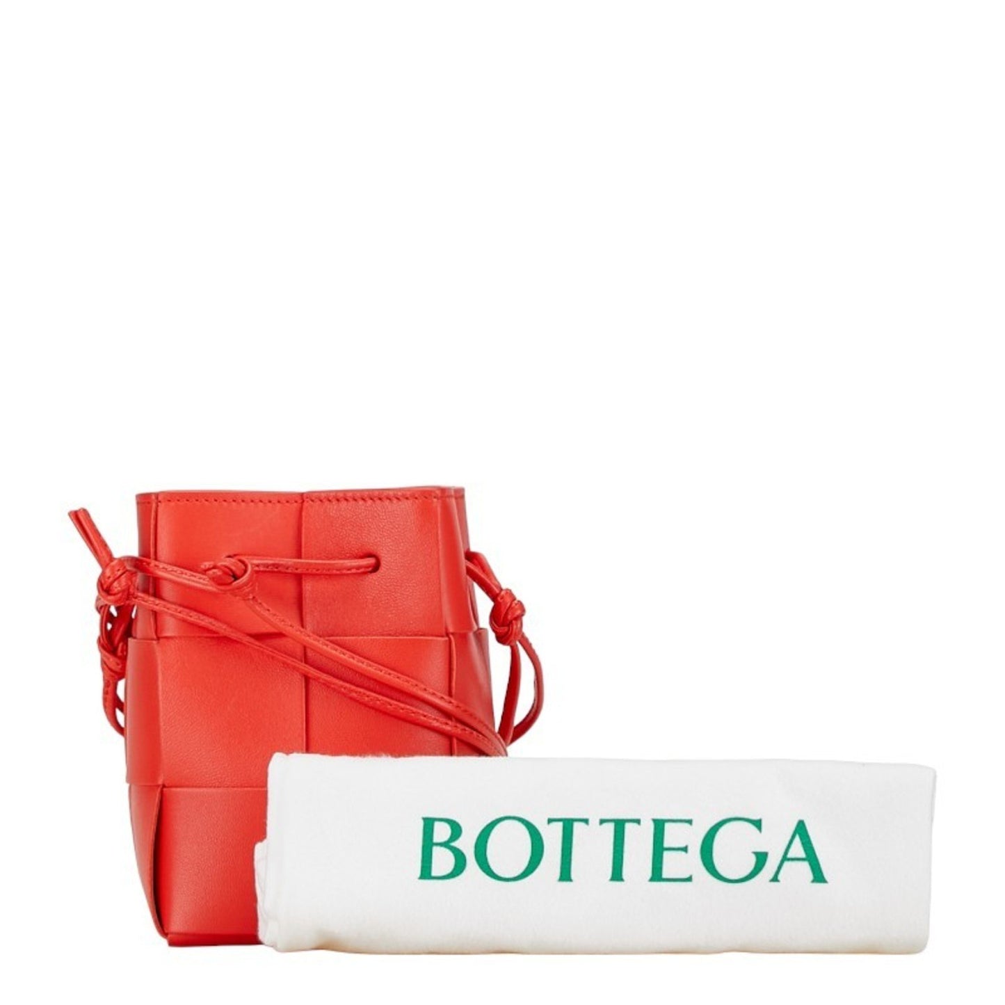 Bottega Veneta Maxi Intrecciato Small Cassette Bag Handbag Red Leather