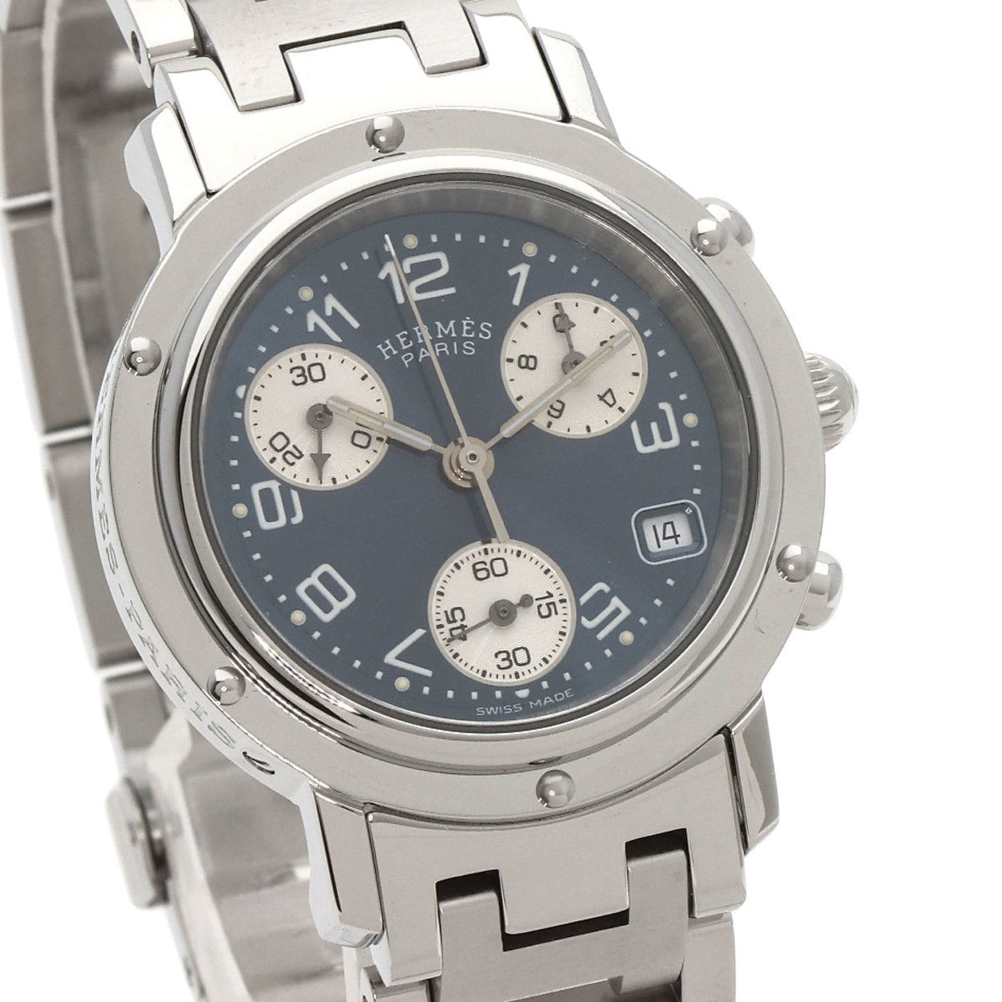 Herms Cl1.310 Clipper Chronograph Watch In Stainless Steel/Ss