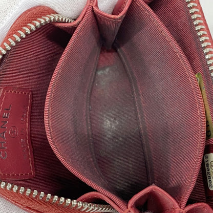 Chanel Wallet/Coin Case Matelasse Caviar Leather Red