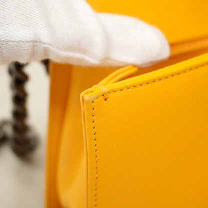 Chanel Shoulder Bag Boy Chain Lambskin Yellow