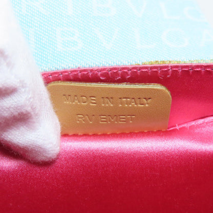 Bvlgari Drum Bag Logomania Handbag Canvas Leather