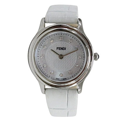 Fendi Shell Dial 12P Diamond Watch 25000L White