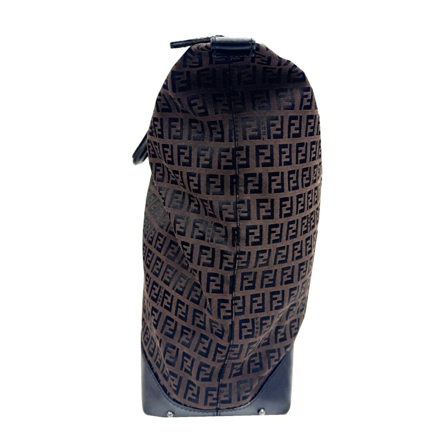 Fendi Zucchino Handbag Tote Bag Canvas Leather